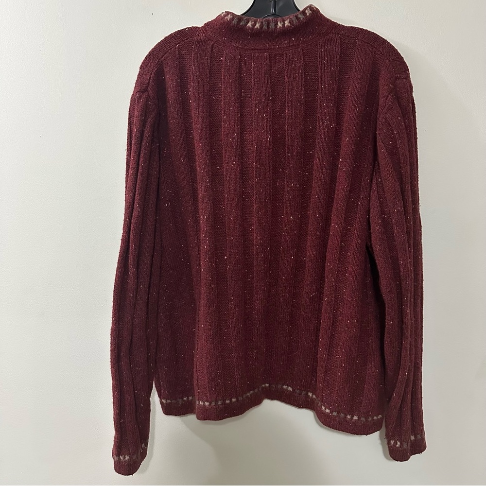 Woolrich Women's Ruby Heather Wool‎ Blend Henley Zip Pull-over Sweater Size XL - Picture 5 of 5